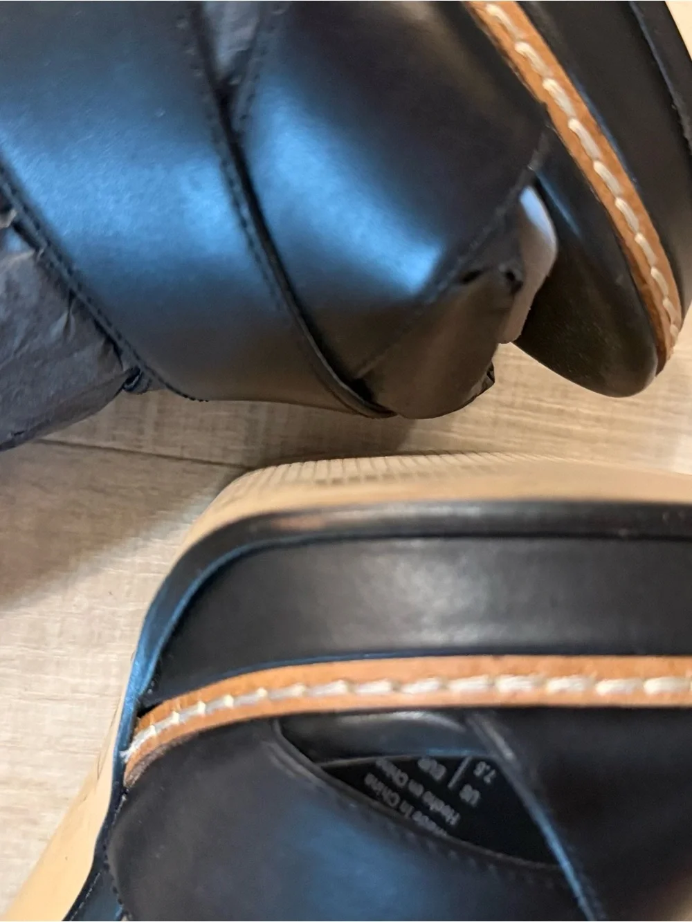 Aldo Black Leather Platform Ankle-Strap Heels